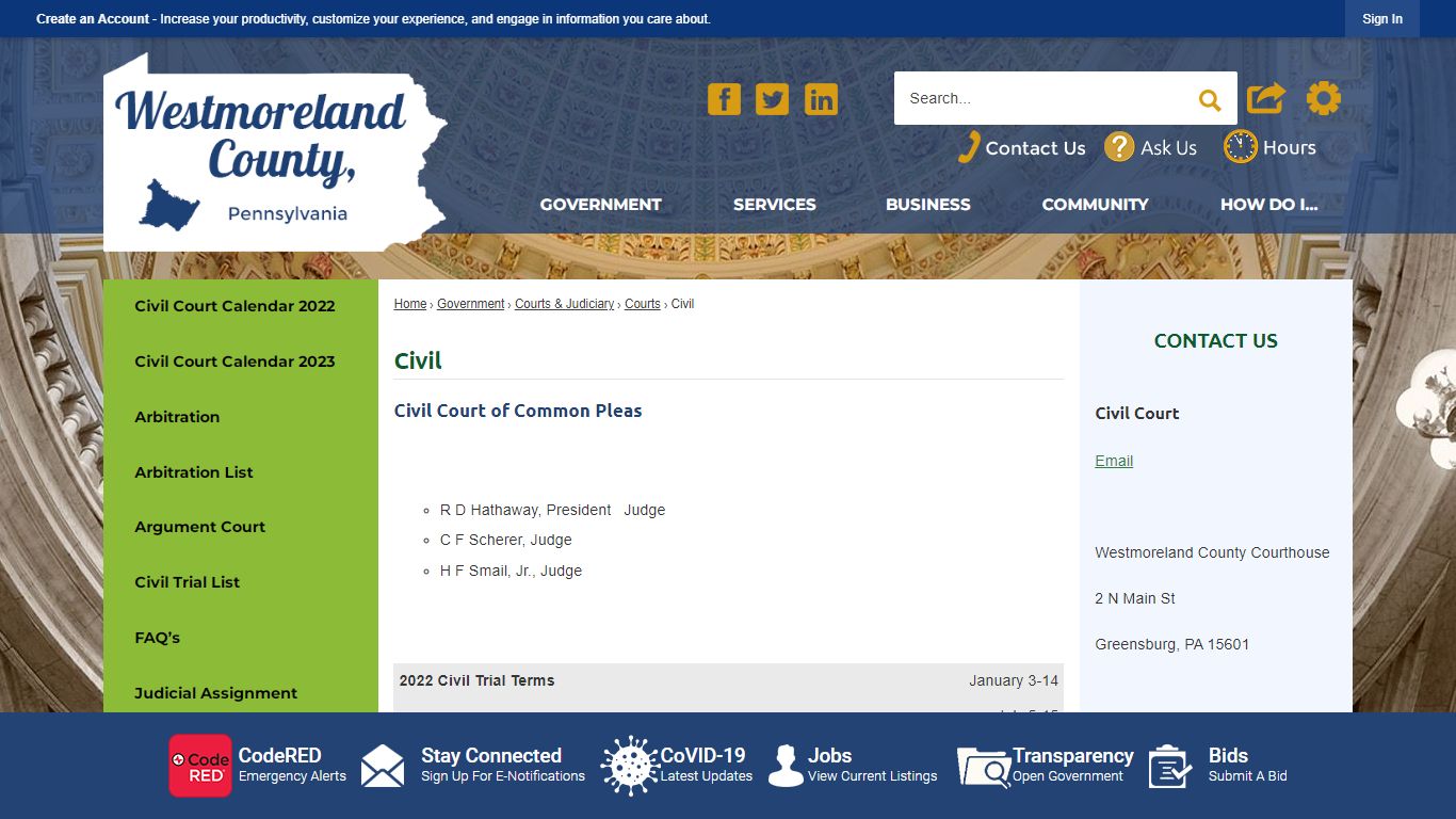 Civil | Westmoreland County, PA - Official Website